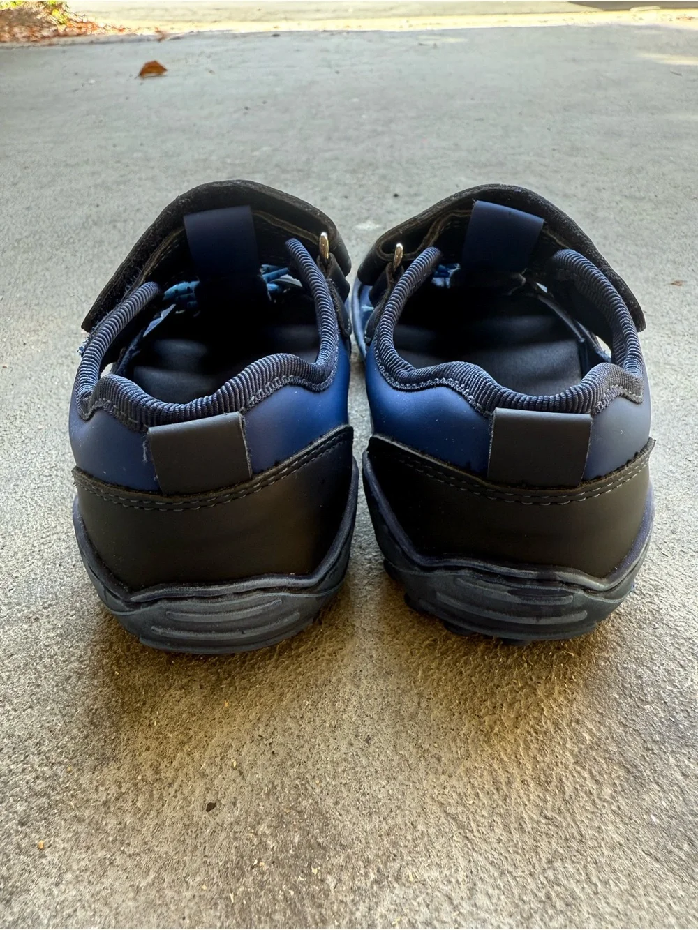 Koel Kids Navy Blue Closed-Toe Sport Sandals with Hook-and-Loop Strap